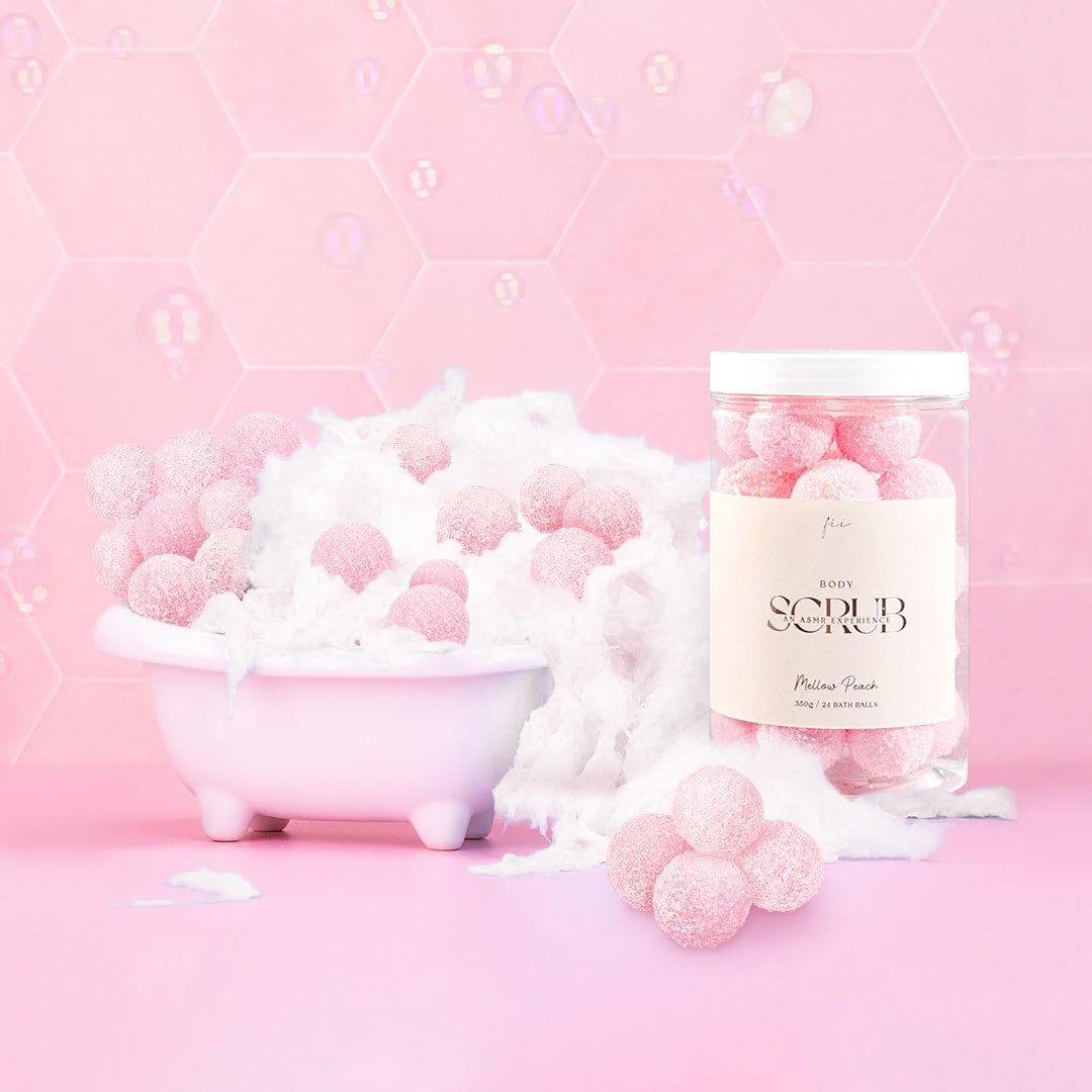 Mellow Peach Fii Body Scrub Balls (12 Pcs)