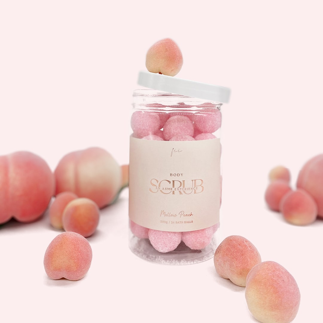 Mellow Peach Fii Body Scrub Balls (12 Pcs)